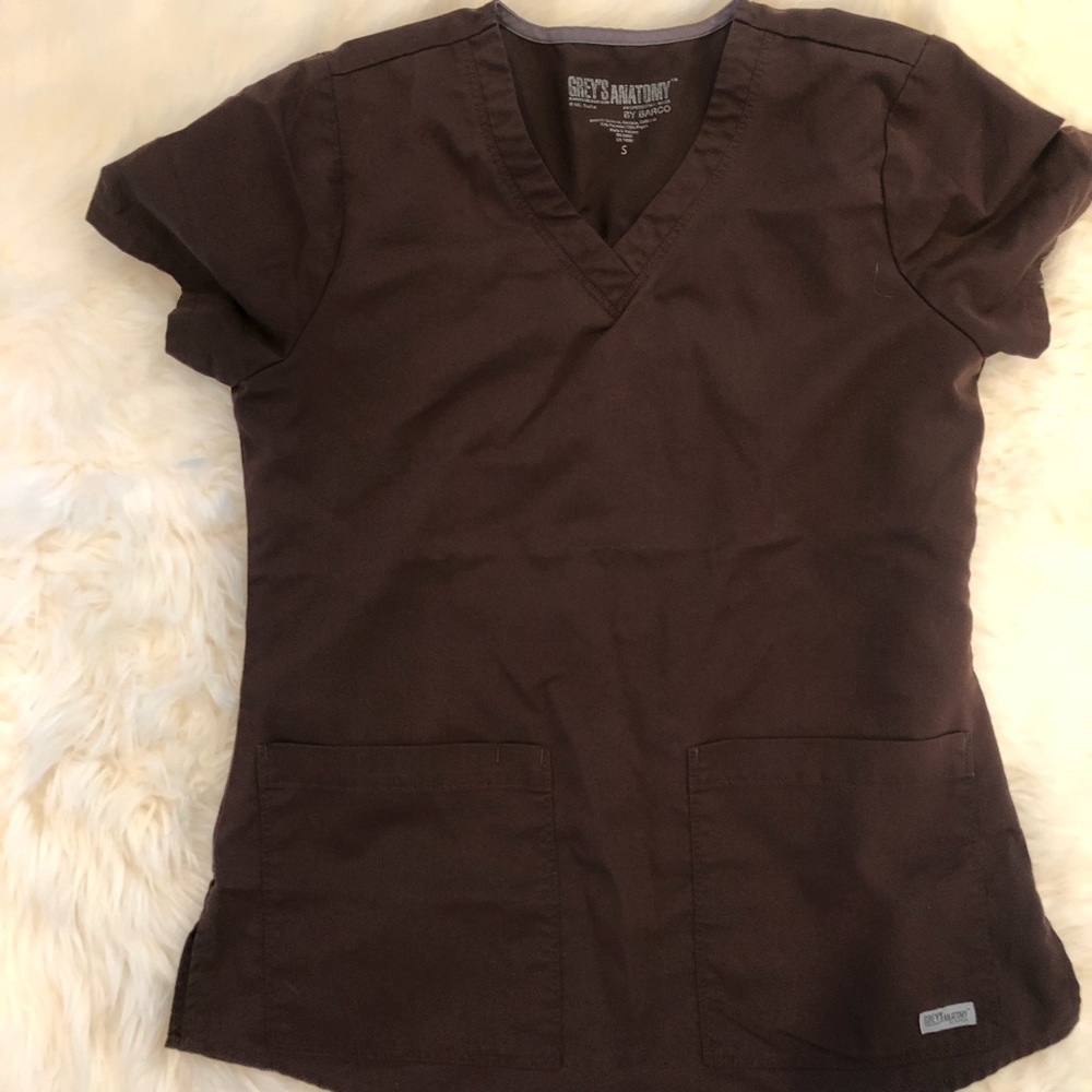 Dark Brown Grey’s Anatomy Scrub top Small